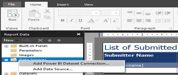 power bi dataset