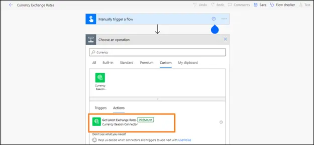 Currency Beacon Custom Connector in Power Automate