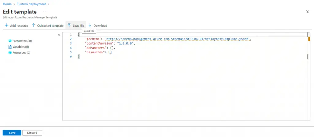 Deploy Resources with Custom ARM Templates using Azure portal
