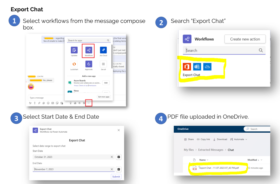 microsoft teams chat export