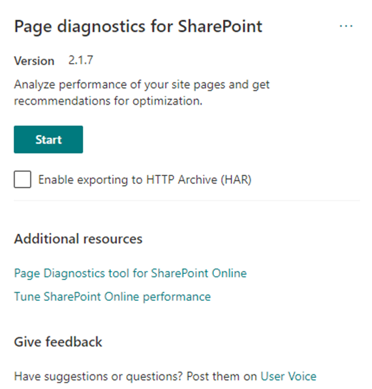 Page Diagnostics for SharePoint